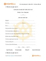 Đơn Xin Nghỉ Việc mới nhất