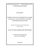 Nghiên cứu đề xuất giải pháp nâng cao hiệu quả quản lý tài nguyên rừng tại huyện tràng định, tỉnh lạng sơn 