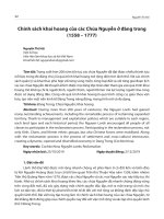 Chính sách khai hoang của các Chúa Nguyễn ở đàng trong (1558 – 1777)