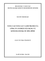 Luận văn kinh tế Nâng Cao Năng Lực Cạnh Tranh Của Công Ty Cổ Phần Xây Dựng