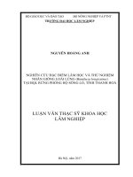 Nghiên cứu đặc điểm lâm học và thử nghiệm nhân giống loài lùng (bambusa longissima) tại BQL rừng phòng hộ sông lò, tỉnh thanh hóa 
