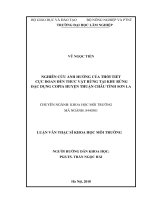 Nghiên cứu ảnh hưởng của thời tiết cực đoan đến tài nguyên thực vật rừng thuộc khu rừng đặc dụng Copia huyện Thuận Châu tỉnh Sơn La