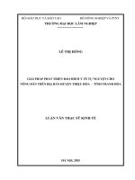 Giải pháp phát triển bảo hiểm y tế tự nguyện cho nông dân trên địa bàn huyện thiệu hóa   tỉnh thanh hóa 