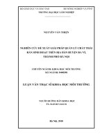 Nghiên cứu đề xuất giải pháp quản lý chất thải rắn sinh hoạt trên địa bàn huyện ba vì, thành phố hà nội 