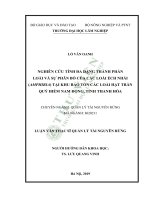 Nghiên cứu tính đa dạng thành phần loài và sự phân bố của các loài êch nhái (amphibia) tại khu bảo tồn các loài hạt trần quý hiếm nam động, tỉnh thanh hóa 