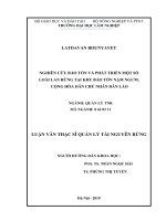 Nghiên cứu bảo tồn và phát triển một số loài lan rừng tại khu bảo tồn nặm ngưm   cộng hòa dân chủ nhân dân lào 