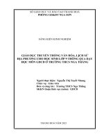 Giáo dục truyền thống cho học sinh lớp 9 thông qua dạy học môn GDCD ở trường THCS nga thắng 