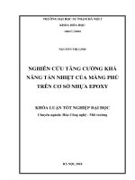 Luận văn tốt nghiệp nghiên cứu tăng cường khả năng tản nhiệt của màng phủ trên cơ sở nhựa epoxy 