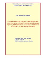 DẠY học CHUYÊN đề KIM LOẠI THEO ĐỊNH HƯỚNG GIÁO dục STEM  HƯỚNG dẫn học SINH CHẾ tạo bộ DỤNG cụ điện PHÂN từ các vật LIỆU tái CHẾ GIẢI QUYẾT một số TÌNH HUỐNG THỰC TIỄN 