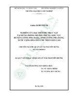 Nghiên cứu đặc điểm hệ thực vật tại rừng phòng hộ phu phừng, khu vực huyện luông pha bang, tỉnh luông pha bang, nước cộng hòa dân chủ nhân dân lào 