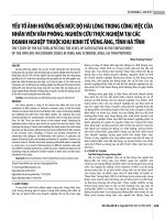 Yếu tố ảnh hưởng đến mức độ hài lòng trong công việc của nhân viên văn phòng: Nghiên cứu thực nghiệm tại các doanh nghiệp thuộc khu kinh tế Vũng Áng, tỉnh Hà Tĩnh
