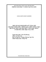 Một số giải pháp rèn kỹ năng nói cho học sinh lớp 1 thông qua môn tiếng việt bộ sách kết nối tri thức với cuộc sống ở trường tiểu học nga yên 