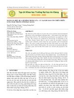 Đánh giá hiệu quả mô hình trồng lúa - cá tại khu bảo tồn thiên nhiên Lung Ngọc Hoàng tỉnh Hậu Giang