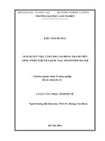 Giải quyết việc làm cho lao động thanh niên nông thôn ở huyện quốc oai, thành phố hà nội 