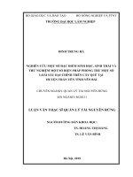 Nghiên cứu một số đặc điểm sinh học, sinh thái và thử nghiệm một số biện pháp phòng trừ một số loài sâu hại chính trên cây quế tại huyện trấn yên tỉnh yên bái 