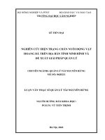 Nghiên cứu hiện trạng chăn nuôi động vật hoang dã trên địa bàn tỉnh ninh bình và đề xuất giải pháp quản lý 
