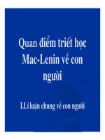 Bài giảng Quan điểm triết học Mác - Lênin về con người