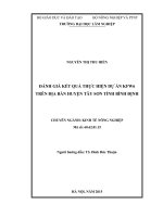 Đánh giá kết quả thực hiện dự án KFW6 trên địa bàn huyện tây sơn   tỉnh bình định 