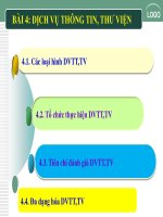 Bải giảng Sản phẩm và dịch vụ thông tin thư viện: Chương 4 - Dịch vụ thông tin