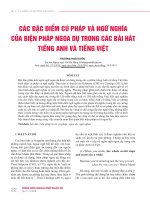 Các đặc điểm cú pháp và ngữ nghĩa của biện pháp ngoa dụ trong các bài hát tiếng Anh và tiếng Việt