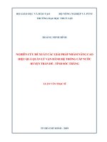 Nghiên cứu các giải pháp nhằm nâng cao hiệu quả quản lý vận hành hệ thống cấp nước huyện trần đề   tỉnh sóc trăng 