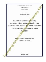 Đánh giá kết quả điều trị vàng da tăng bilirubin gián tiếp ở trẻ sơ sinh bằng liệu pháp ánh sáng 