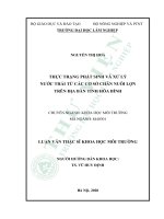 Thực trạng phát sinh và xử lý nước thải từ các cơ sở chăn nuôi lợn trên địa bàn tỉnh hòa bình 