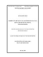 Nghiên cứu đề xuất các giải pháp quản lý lửa rừng cho huyện hà trung, tỉnh thanh hóa 
