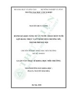 Đánh giá khả năng xử lý nước thải chăn nuôi lợn bằng thực vật tại huyện chương mỹ, thành phố hà nội 