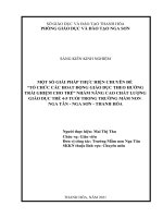 Một số giải pháp tổ chức các hoạt động giáo dục trải nghiệm nhằm nâng cao chất lượng khám phá khoa học cho trẻ 3   4 tuổi ở trường mầm non nga tân 