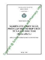 Nghiên cứu chiết xuất, phân lập một số hợp chất từ lá cây dâu tằm (morus alba l ) 