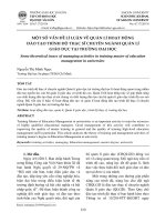 Một số vấn đề lí luận về quản lí hoạt động đào tạo trình độ Thạc sĩ chuyên ngành Quản lí giáo dục tại trường đại học