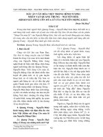 Dấu ấn văn hóa Việt trong hình tượng Quang Trung - Nguyễn Huệ (Khảo sát Sông Côn mùa lũ của Nguyễn Mộng Giác)