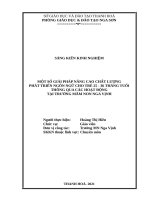 Một số giải pháp phát triển ngôn ngữ cho trẻ 24 36 tháng tuổi tại trường mầm non nga vịnh 