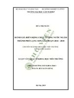 Đánh giá biến động chất lượng nước ngầm của thành phố lạng sơn, tỉnh lạng sơn, giai đoạn 2014 2018 
