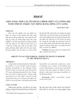 Khả năng tiếp cận tín dụng chính thức của nông hộ nuôi tôm sú ở khu vực đồng bằng sông Cửu Long