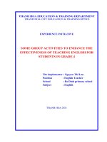 Some group activities to enhance the effectiveness of teaching english for students in grade 4 