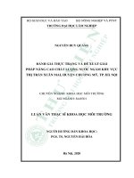Đánh giá thực trạng và đề xuất giải pháp nâng cao chất lượng nước ngầm khu vực thị trấn Xuân Mai, huyện Chương Mỹ, TP. Hà Nội