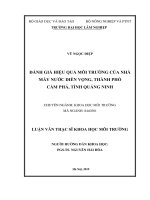 Đánh giá hiệu quả môi trường của nhà máy nước diễn vọng, thành phố cẩm phả, tỉnh quảng ninh 