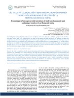 Các nhân tố tác động đến ý định khởi nghiệp của sinh viên thuộc khối ngành kinh tế và kỹ thuật tại trường Đại học Lạc Hồng