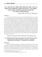 Các yếu tố tác động đến kết quả học tập của sinh viên chính quy khoa kế toán - tài chính - ngân hàng trường Đại học Kinh tế - Kỹ thuật Bình Dương