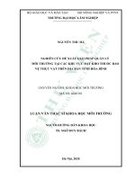 Nghiên cứu đề xuất giải pháp quản lý môi trường tại các khu vực đặt kho thuốc bảo vệ thực vật trên địa bàn tỉnh hòa bình 