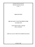 Tóm tắt Luận án Tiến sĩ Tài chính Ngân hàng: Hiệu quả đầu tư quỹ bảo hiểm xã hội tại Việt Nam
