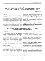 Xây dựng và phát triển văn hóa chất lượng các trường cao đẳng trong giai đoạn hiện nay