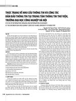 Thực trạng về nhu cầu thông tin và công tác đảm bảo thông tin tại Trung tâm Thông tin Thư viện, trường Đại học Công nghiệp Hà Nội