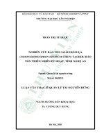 Nghiên cứu bảo tồn loài giổi lụa (tsoongiodendron odorum chun) tại khu bảo tồn thiên nhiên pù hoạt, tỉnh nghệ an 