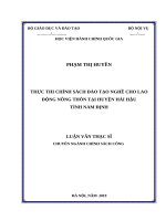 Thực thi chính sách đào tạo nghề cho lao động nông thôn tại huyện Hải Hậu, tỉnh Nam Định (Luận văn thạc sĩ file word0