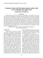 Ý niệm sự tình chuyển động trong tiếng Việt có sự liên hệ với tiếng Anh