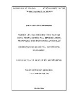 Nghiên cứu đặc điểm hệ thực vật tại rừng phòng hộ phu phạ, tỉnh hua phăn, nước cộng hòa dân chủ nhân dân lào 