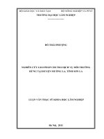 Nghiên cứu giải pháp chi trả dịch vụ môi trường rừng tịa huyện mường la, tỉnh sơn la 